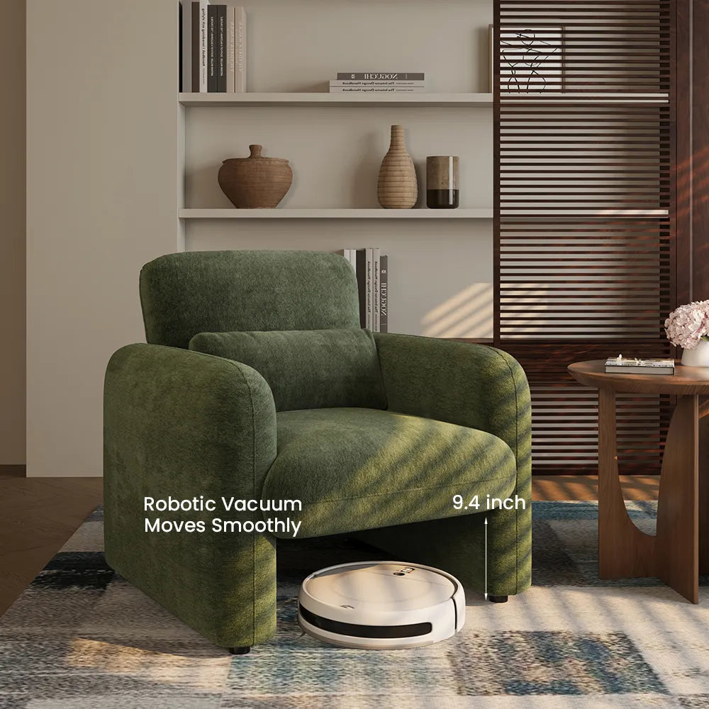Silva - Fauteuil d'appoint en chenille de 83 cm avec assise profonde 