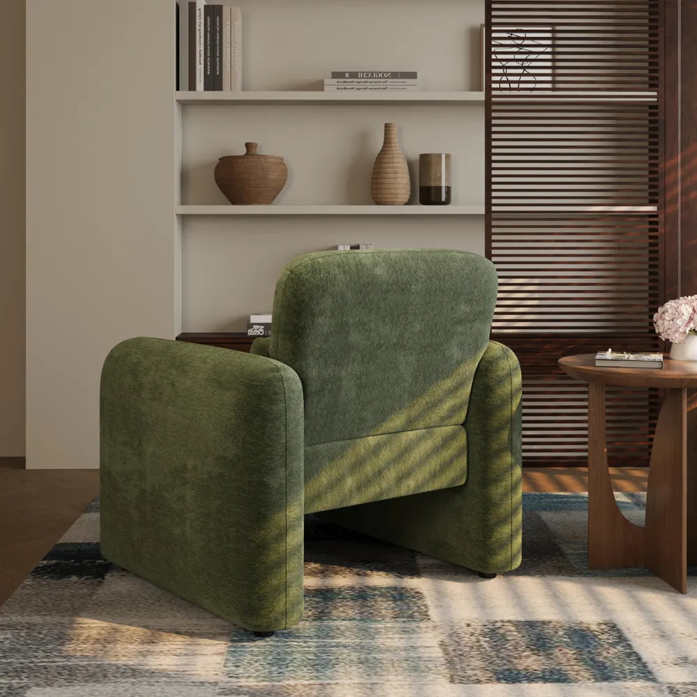 Silva - Fauteuil d'appoint en chenille de 83 cm avec assise profonde 