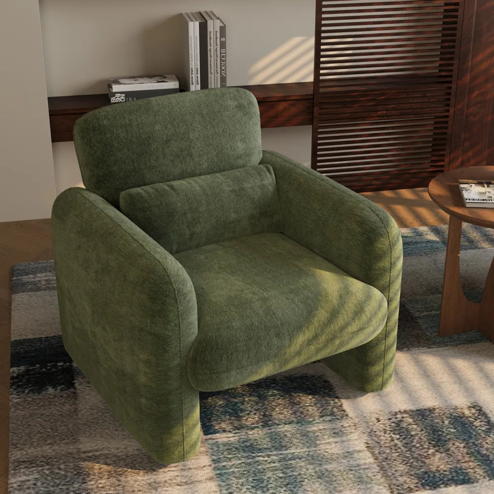 Silva - Fauteuil d'appoint en chenille de 83 cm avec assise profonde 