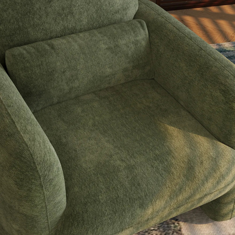 Silva - Fauteuil d'appoint en chenille de 83 cm avec assise profonde 