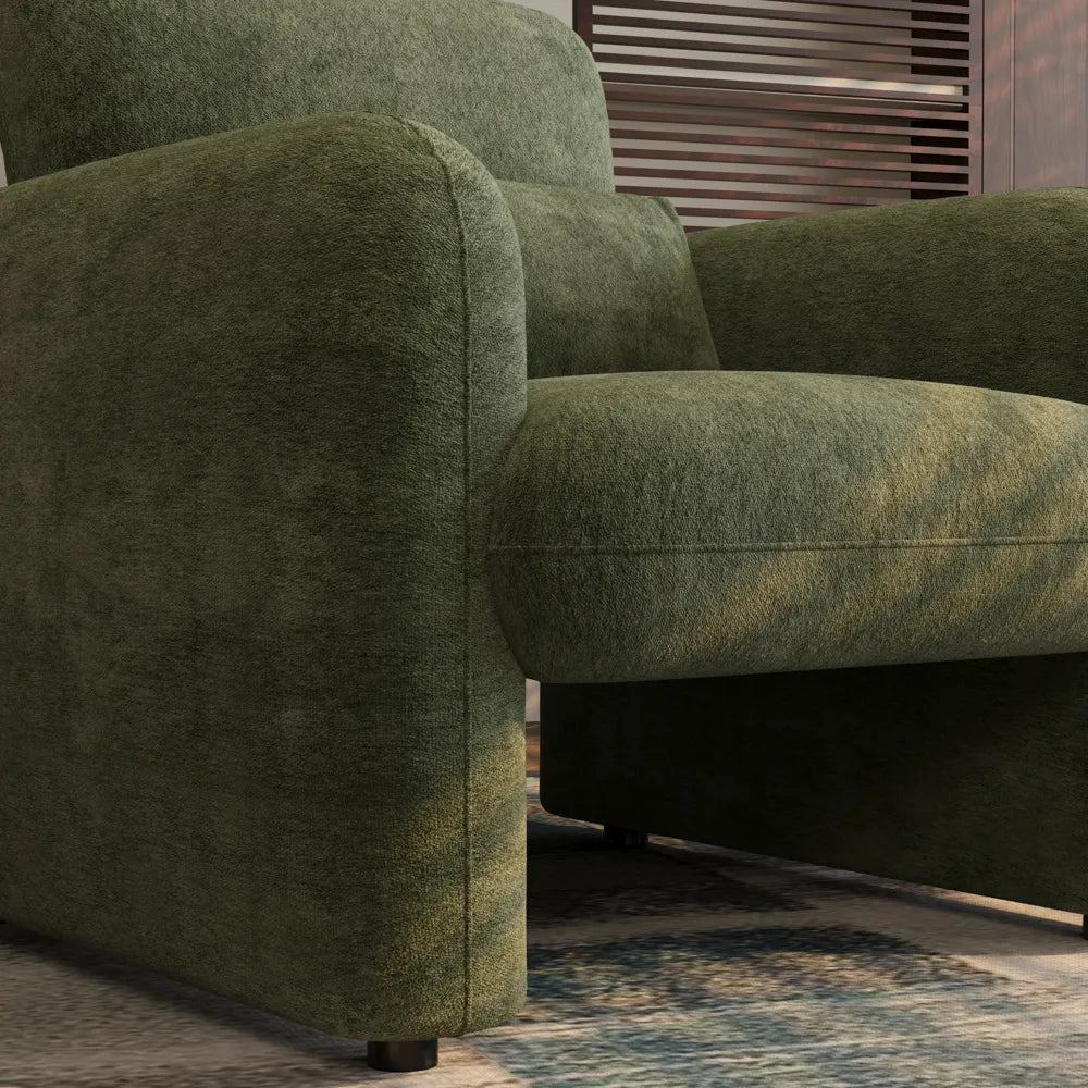 Silva - Fauteuil d'appoint en chenille de 83 cm avec assise profonde 