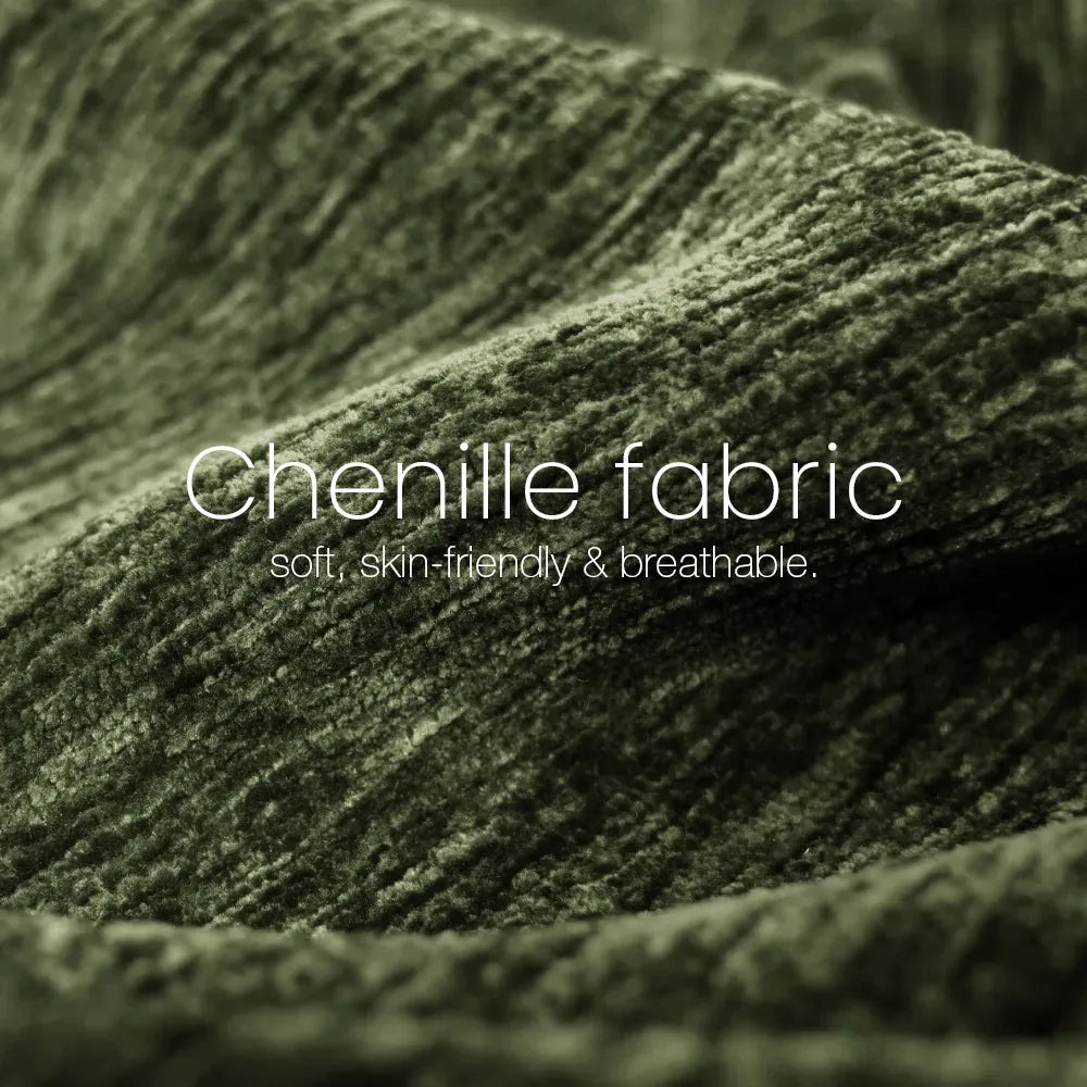 Green chenille sofa set, high-elasticity foam