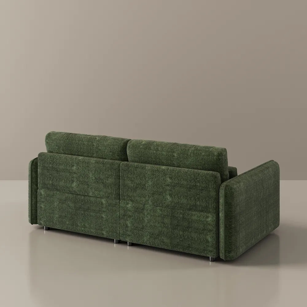 Green chenille sofa set, high-elasticity foam