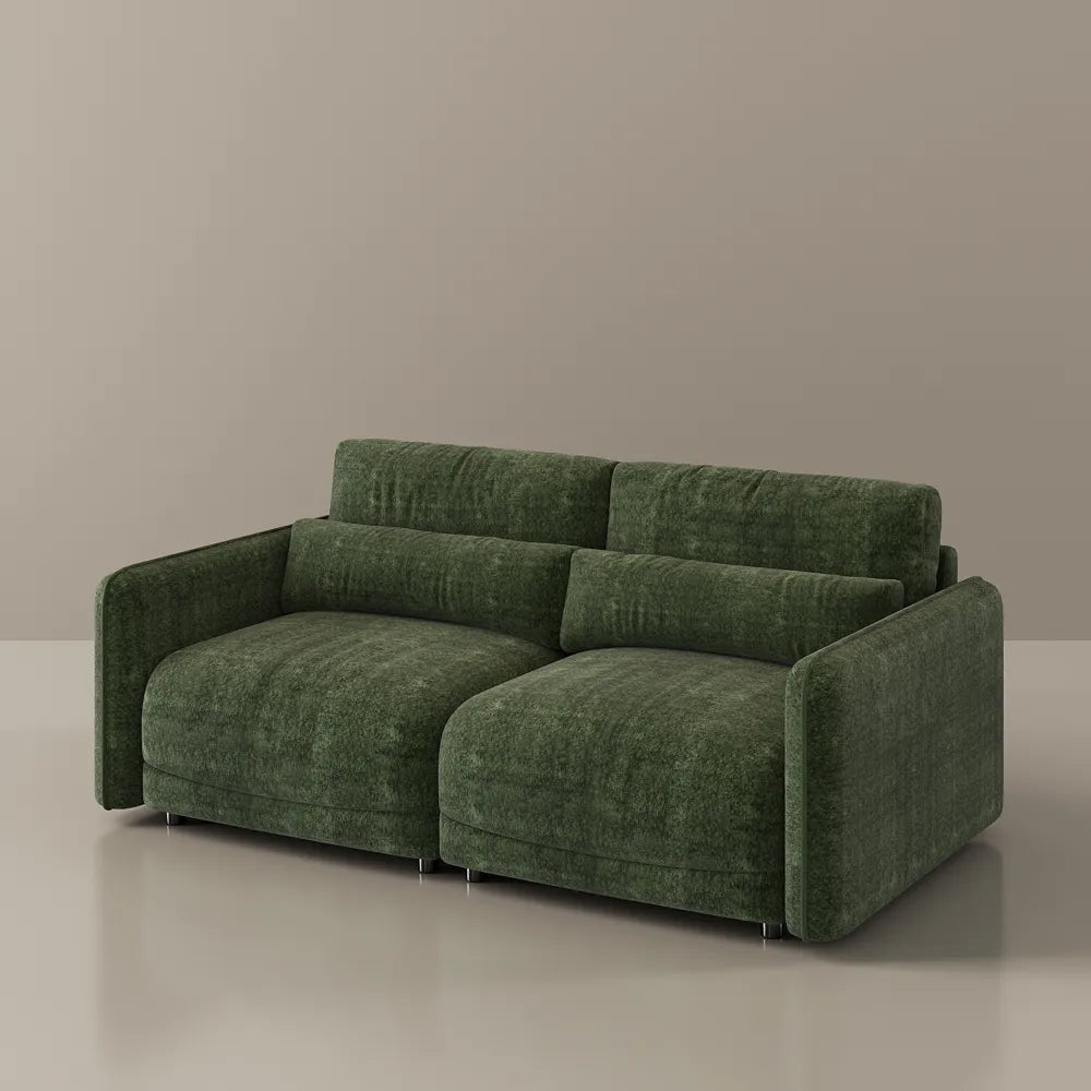 Green chenille sofa set, high-elasticity foam