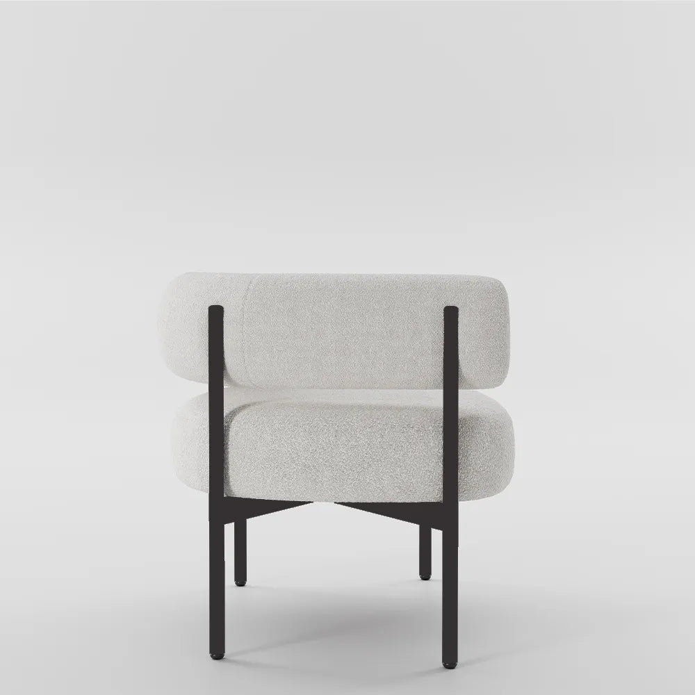 31.10" Modern Beige Sherpa Lounge Chair