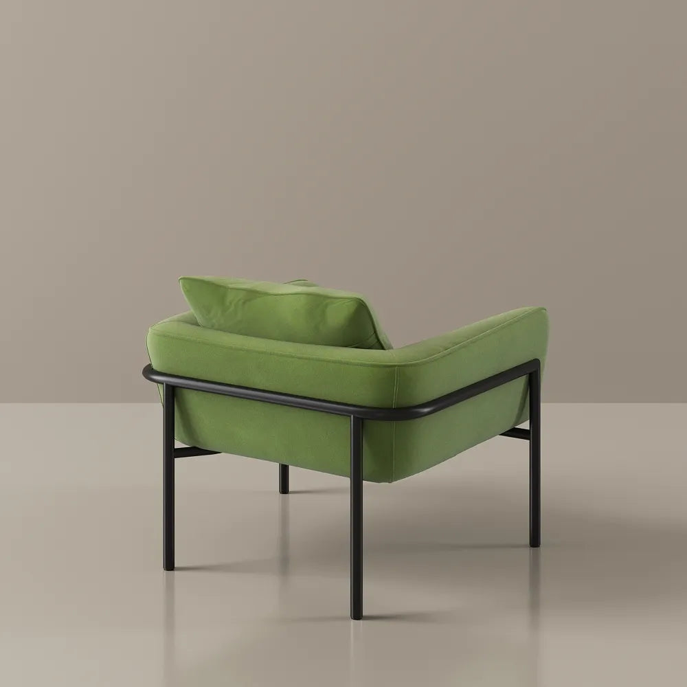 31.89" Modern Green Accent Chair with Lumbar Support