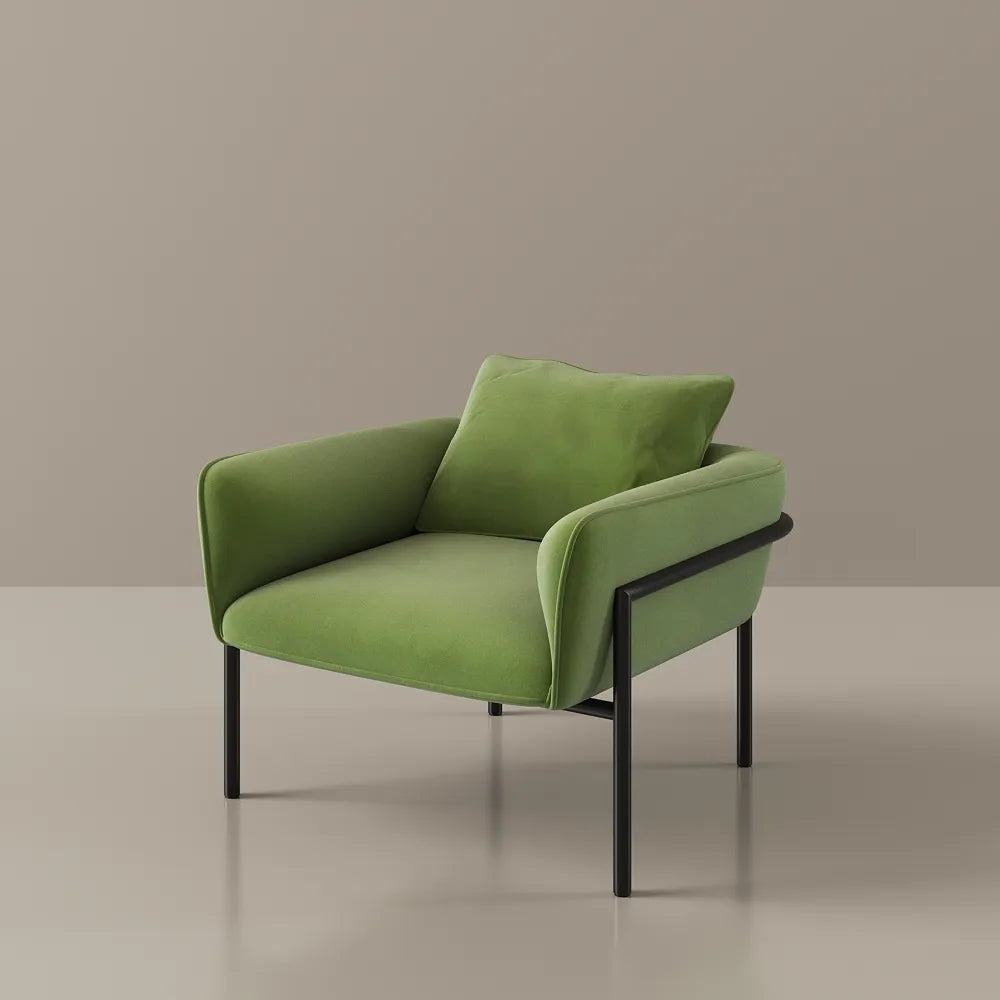 31.89" Modern Green Accent Chair with Lumbar Support