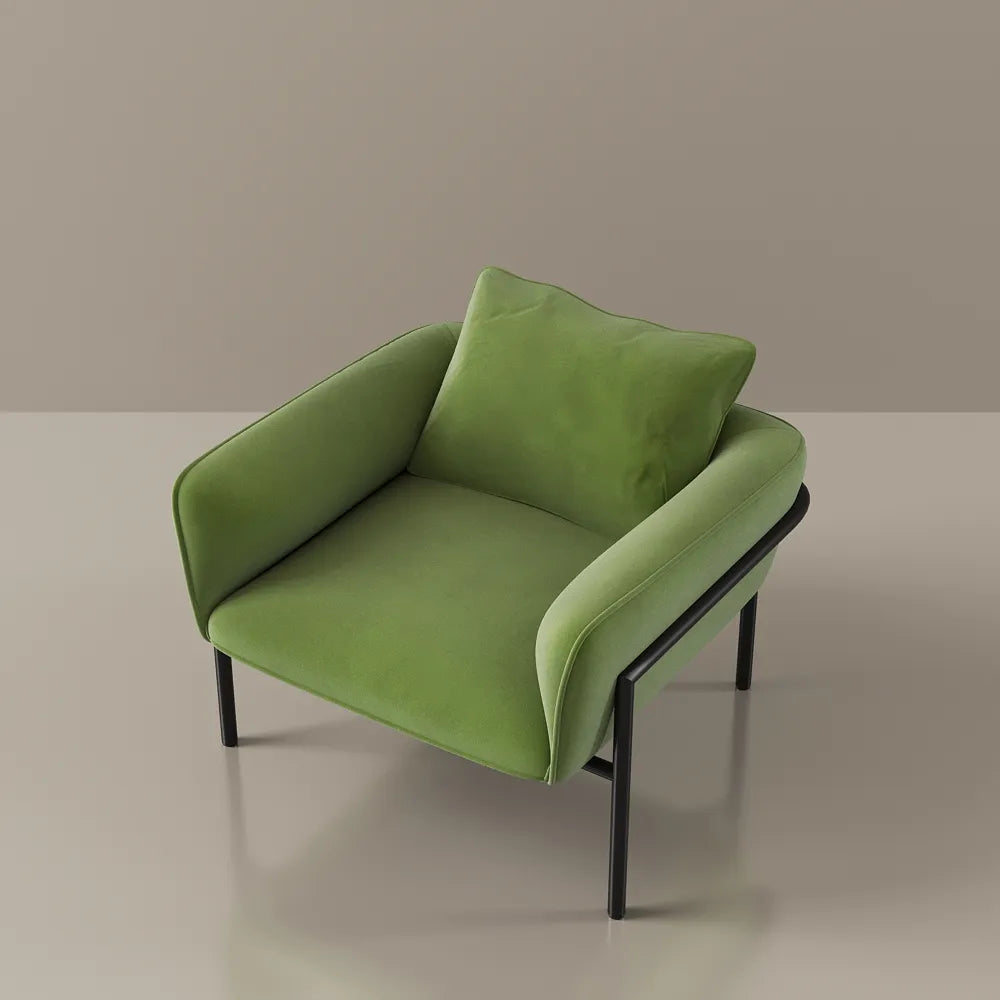 31.89" Modern Green Accent Chair with Lumbar Support