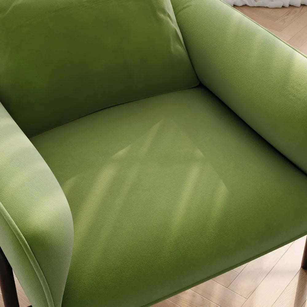 31.89" Modern Green Accent Chair with Lumbar Support
