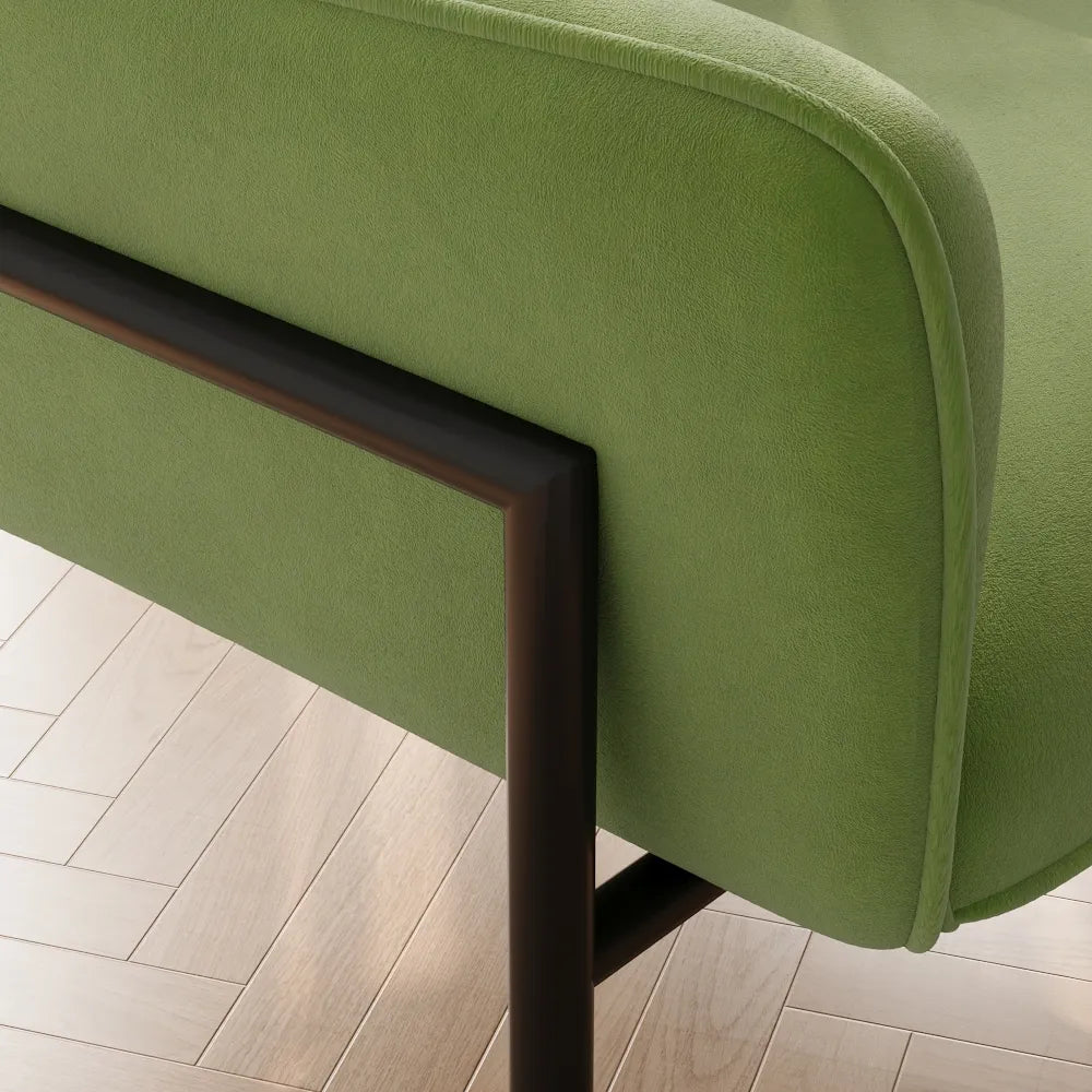 31.89" Modern Green Accent Chair with Lumbar Support
