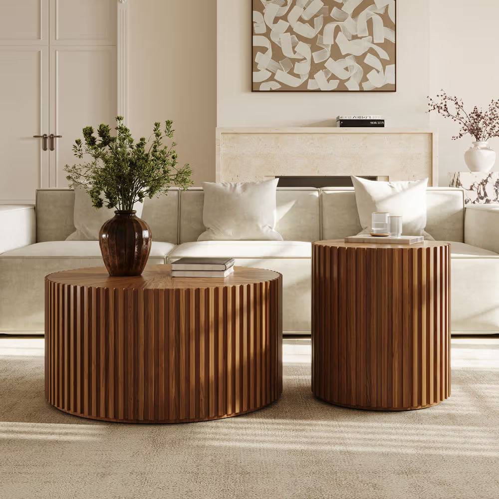 Silva-31.5" Fluted Round Coffee Table