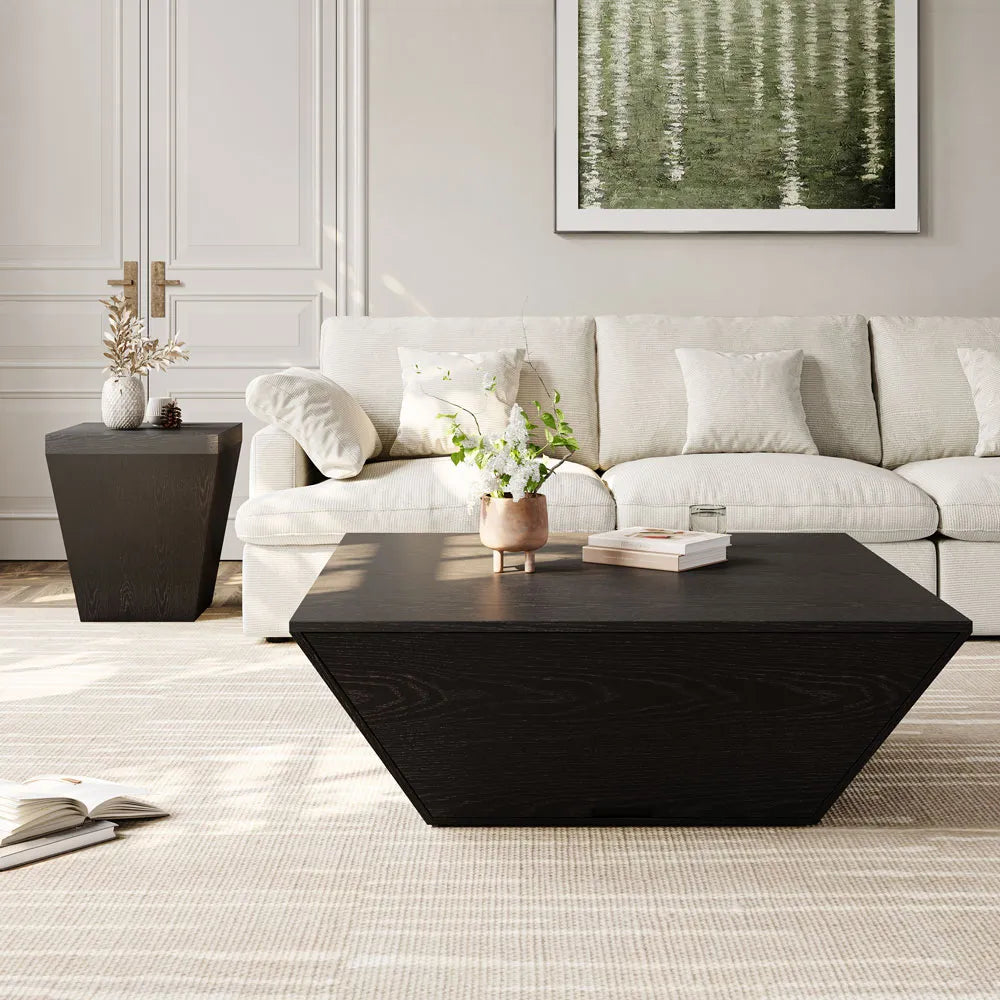 Table basse carrée en bois de 39 po avec rangement 
