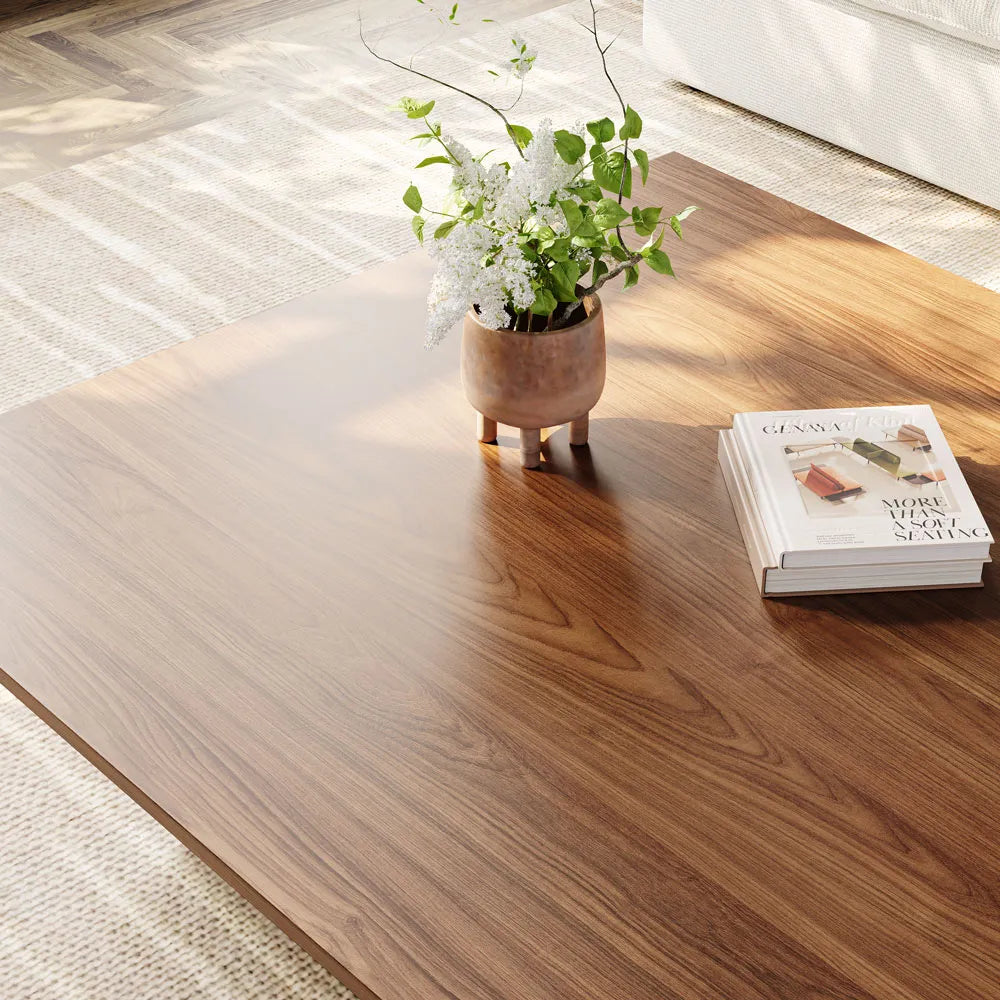 Table basse carrée en bois de 39 po avec rangement 