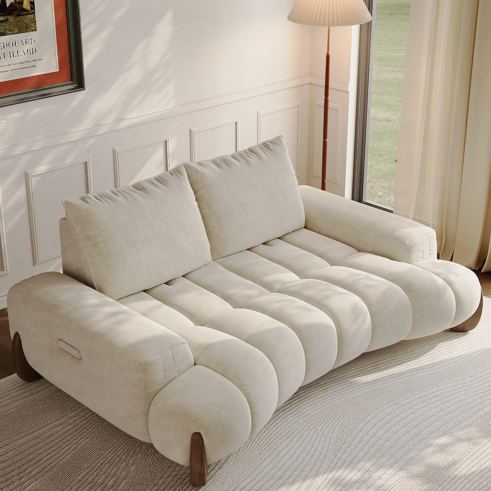 Arlo - Reversible Desktop Storage Ottoman and Mid-Century Sofa Set