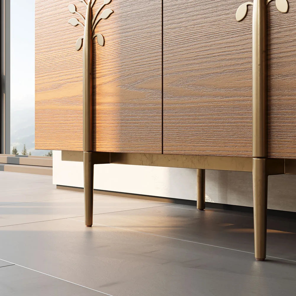 Meuble TV moderne du milieu du siècle de 70,87 pouces avec décorations en forme d'arbre (8 à 10 semaines pour arriver) 