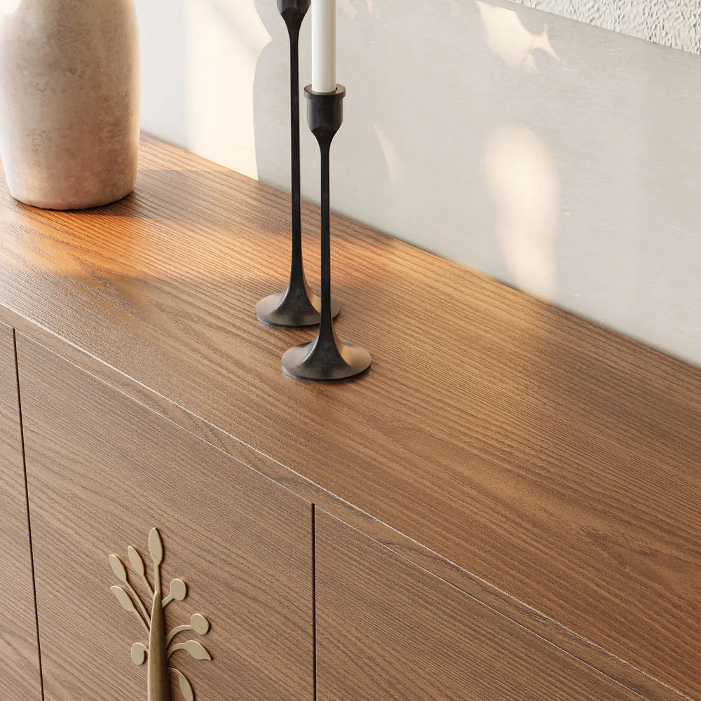 Meuble TV moderne du milieu du siècle de 70,87 pouces avec décorations en forme d'arbre (8 à 10 semaines pour arriver) 
