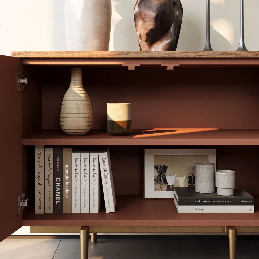 Meuble TV moderne du milieu du siècle de 70,87 pouces avec décorations en forme d'arbre (8 à 10 semaines pour arriver) 