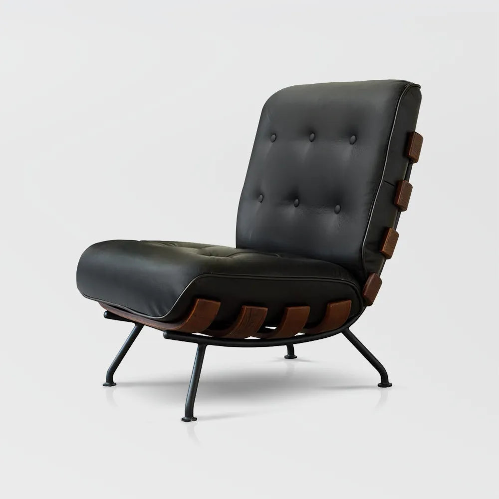 Silva - Chaise d'appoint noire moderne du milieu du siècle 