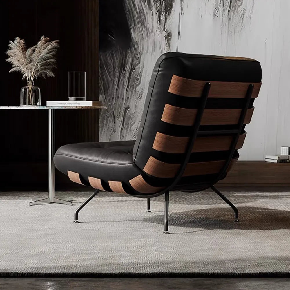 Silva - Chaise d'appoint noire moderne du milieu du siècle 