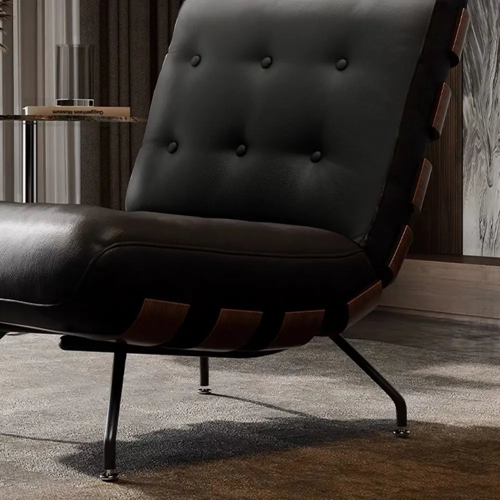 Silva - Chaise d'appoint noire moderne du milieu du siècle 