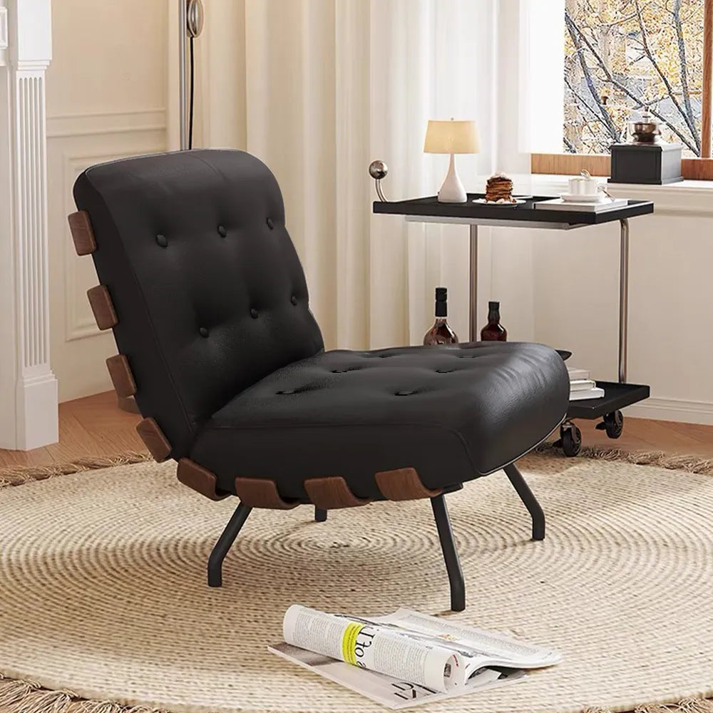 Silva - Chaise d'appoint noire moderne du milieu du siècle 