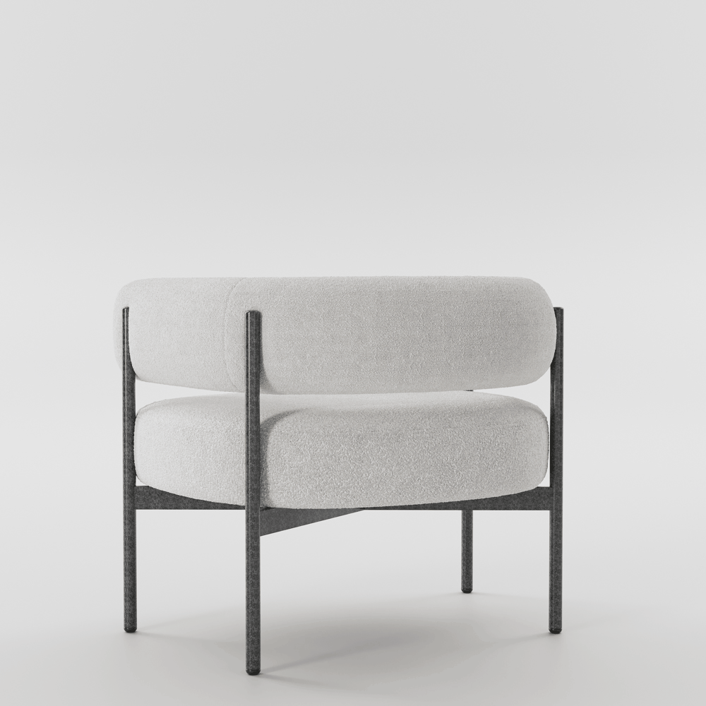 31.10" Modern Beige Sherpa Lounge Chair