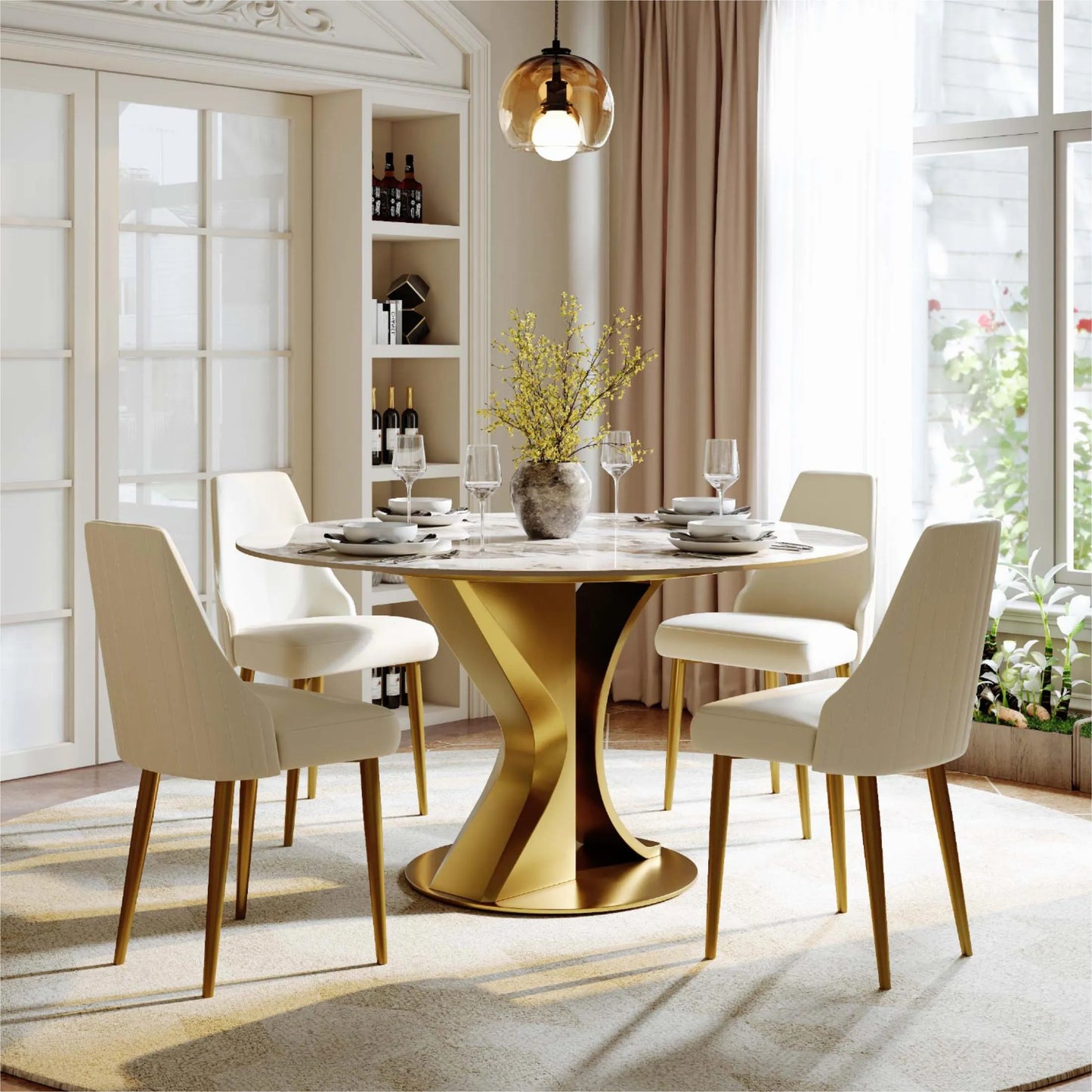 Lot de 2 chaises de salle à manger modernes et luxueuses 