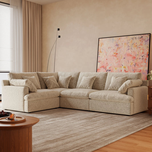 117.5'' Luxury L-shaped Couch Oversized Deep Seat Sofa