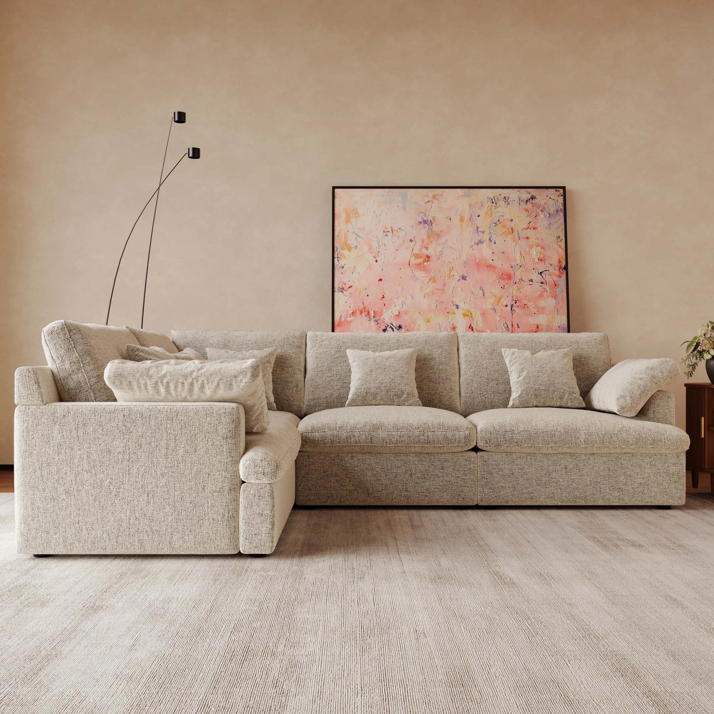 117.5'' Luxury L-shaped Couch Oversized Deep Seat Sofa