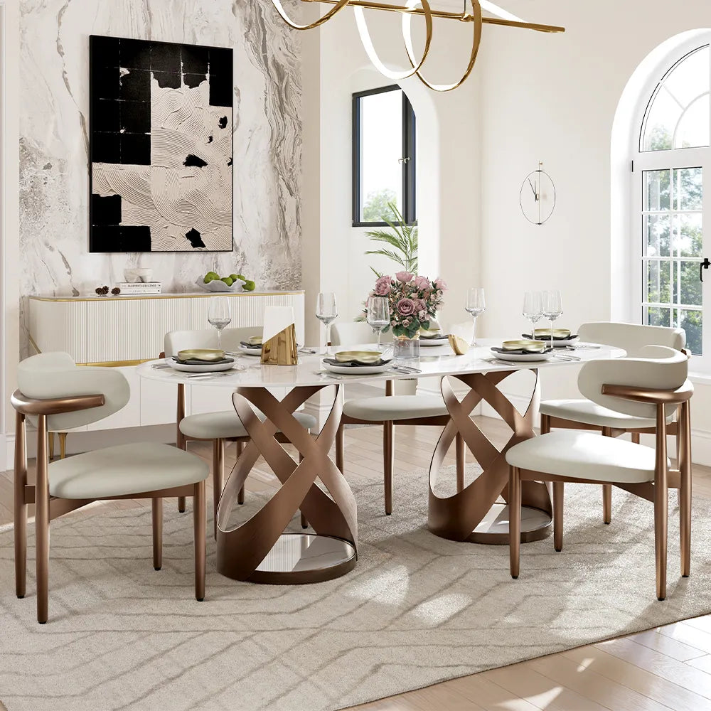 Maxwell-Glossy Sintered Stone Dining Table