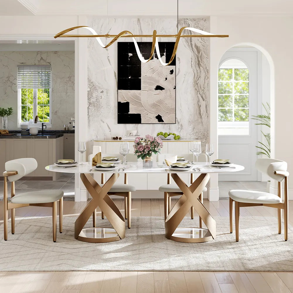 Maxwell-Glossy Sintered Stone Dining Table
