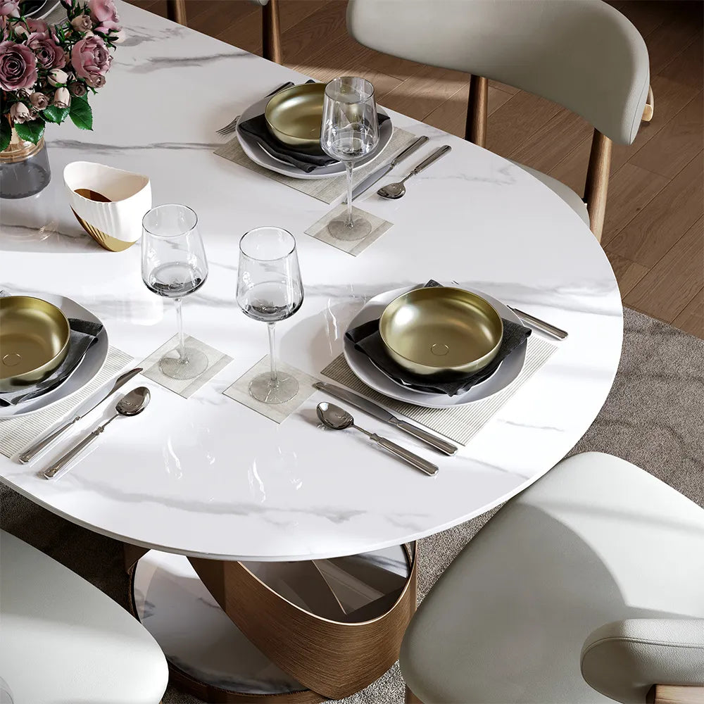 Maxwell-Glossy Sintered Stone Dining Table