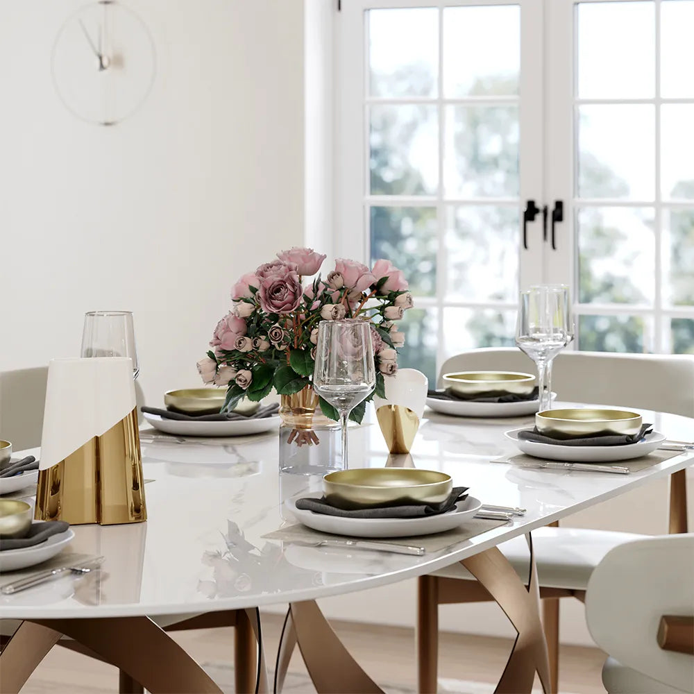 Maxwell-Glossy Sintered Stone Dining Table