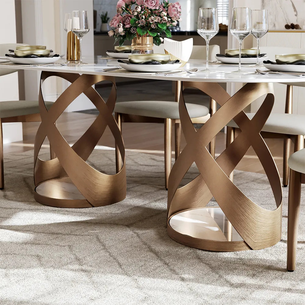 Maxwell-Glossy Sintered Stone Dining Table