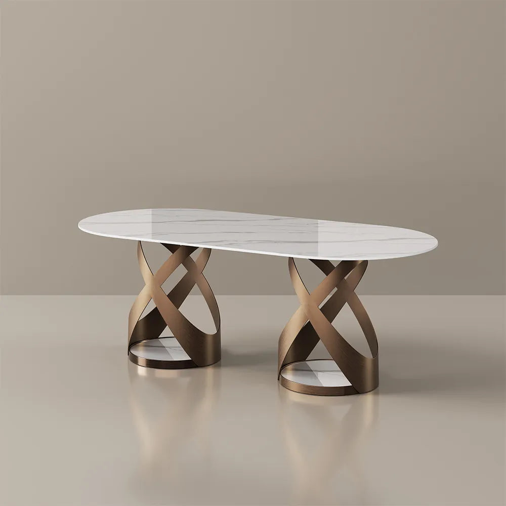 Maxwell-Glossy Sintered Stone Dining Table