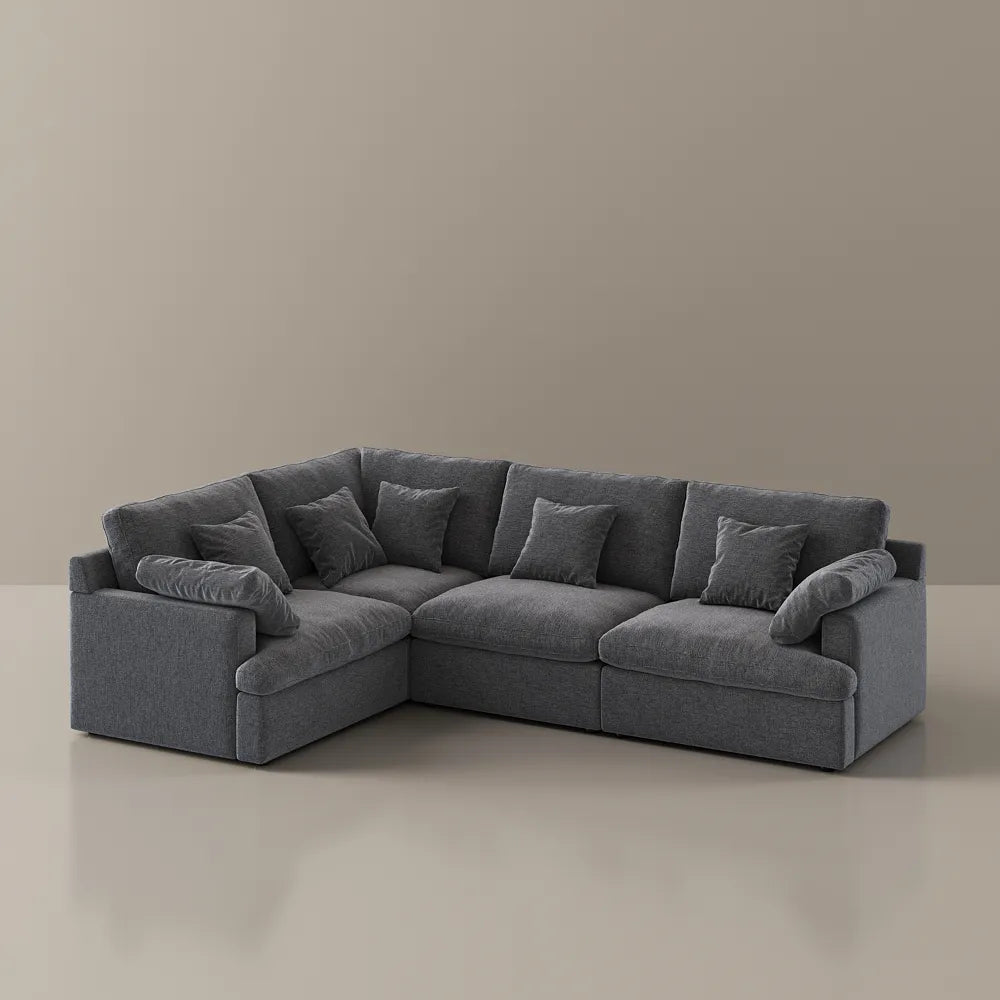 117.5'' Luxury L-shaped Couch Oversized Deep Seat Sofa