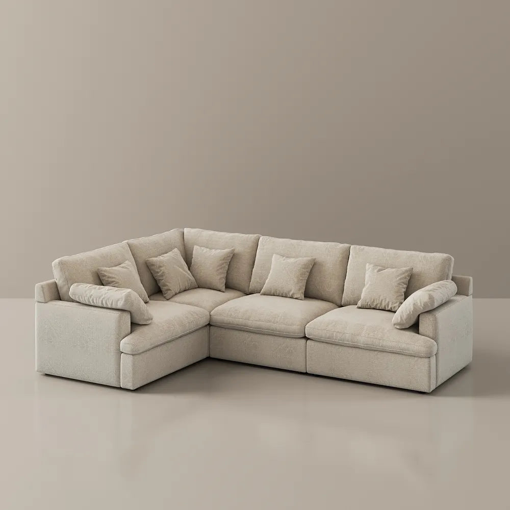 117.5'' Luxury L-shaped Couch Oversized Deep Seat Sofa