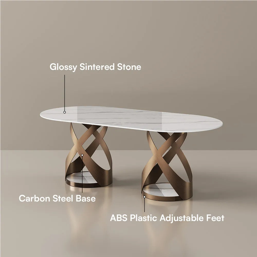 Maxwell-Glossy Sintered Stone Dining Table