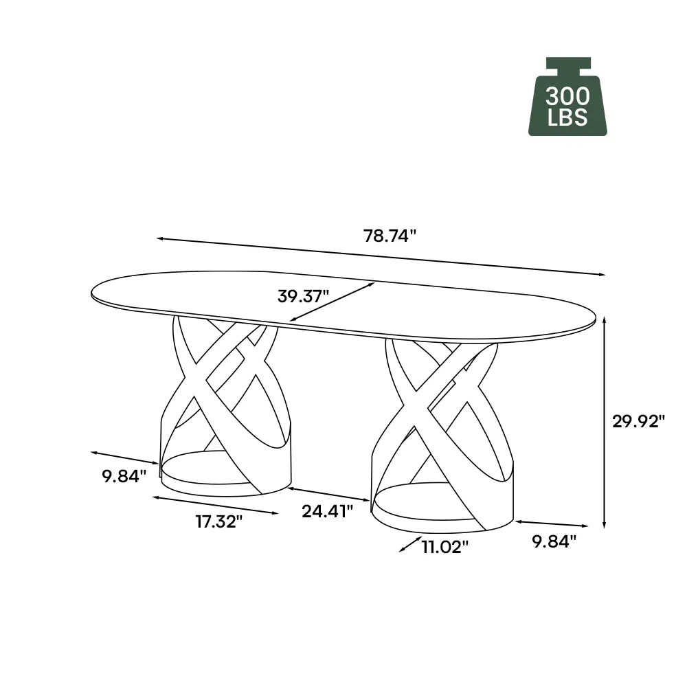Maxwell-Glossy Sintered Stone Dining Table
