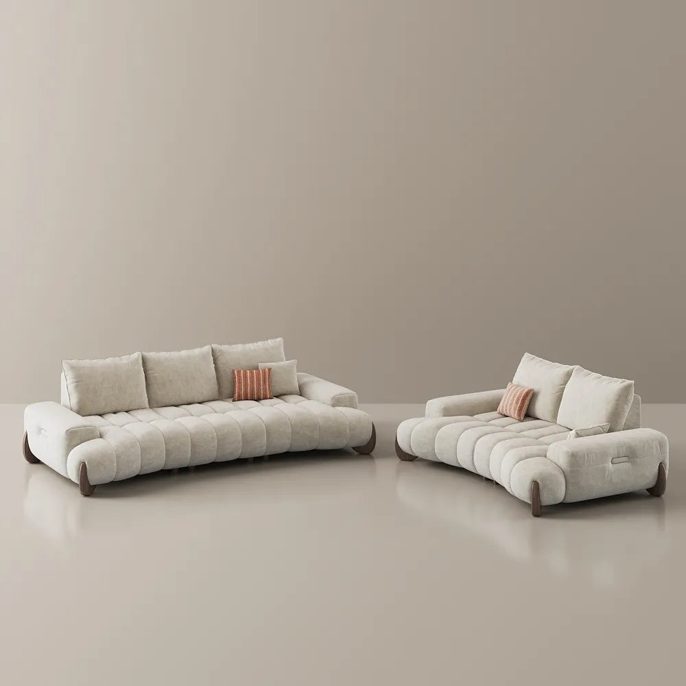 Arlo - Reversible Desktop Storage Ottoman and Mid-Century Sofa Set