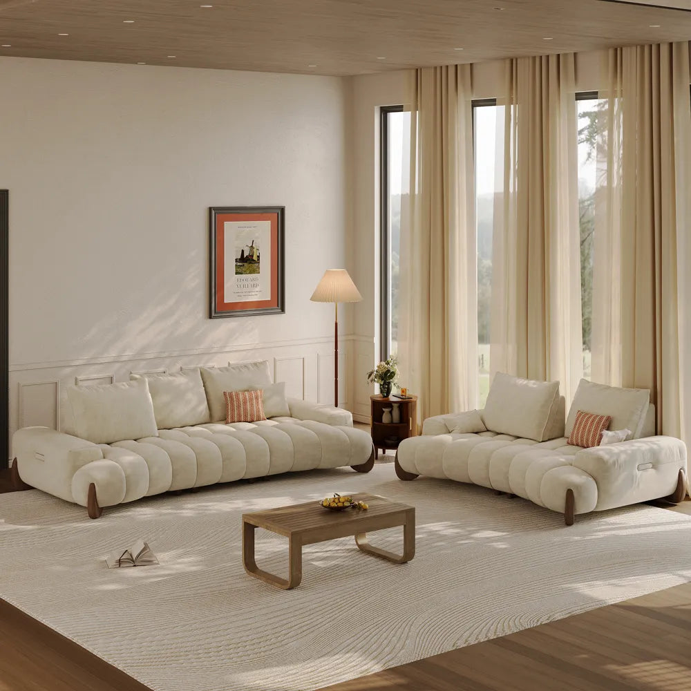 Arlo - Reversible Desktop Storage Ottoman and Mid-Century Sofa Set