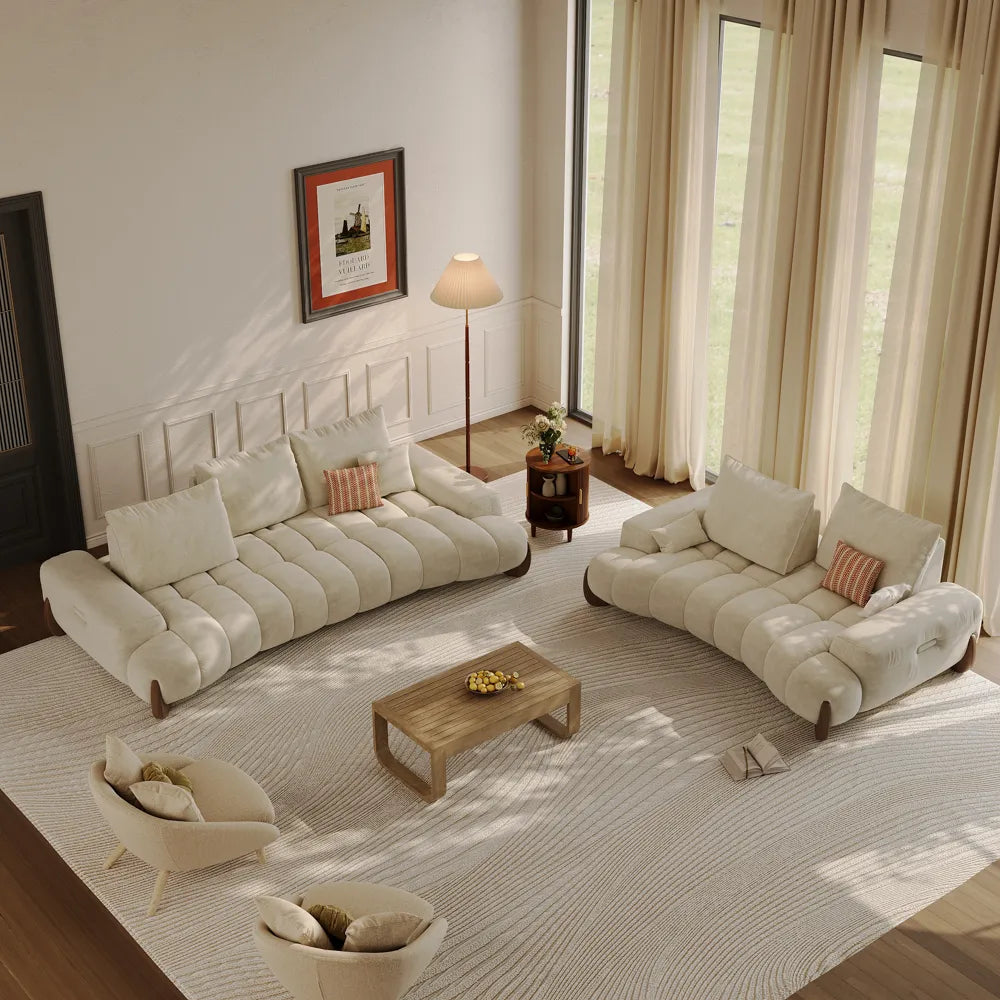 Arlo - Reversible Desktop Storage Ottoman and Mid-Century Sofa Set