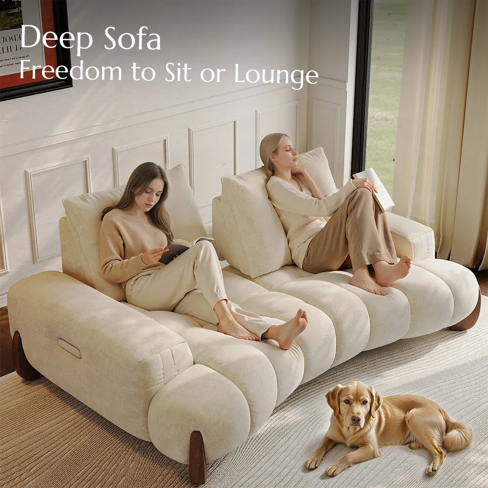 Arlo - 2-3 Seater Mid Century Deep Sofa with Adjustable Cushions