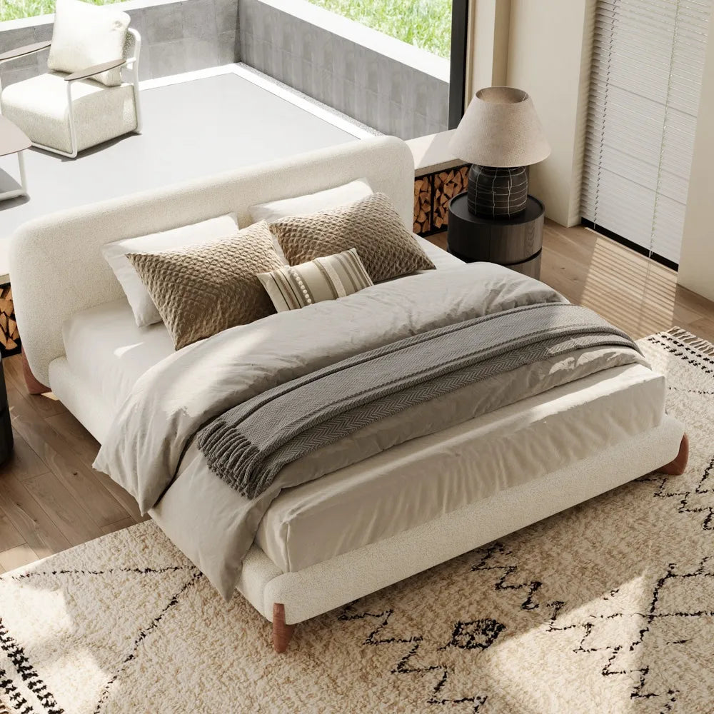 Lambra - Boucle Upholstered Bed — view 6