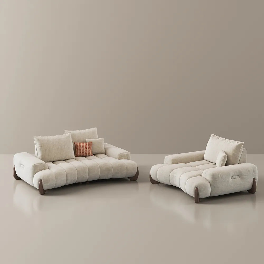 Arlo - Reversible Desktop Storage Ottoman and Mid-Century Sofa Set