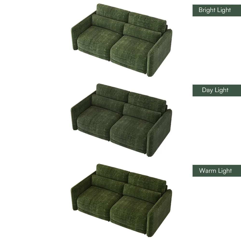 Green chenille sofa set, high-elasticity foam