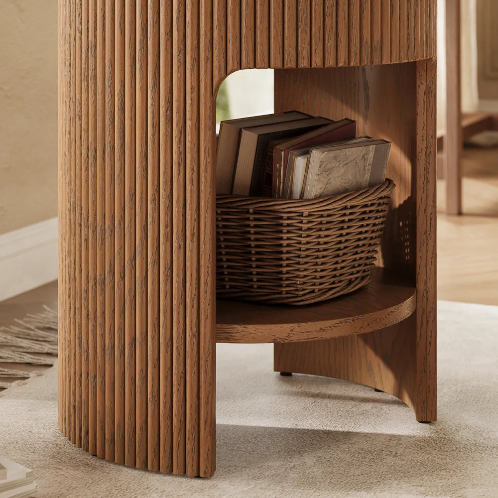 Silva-18" Mid-Century Modern Storage Side Table
