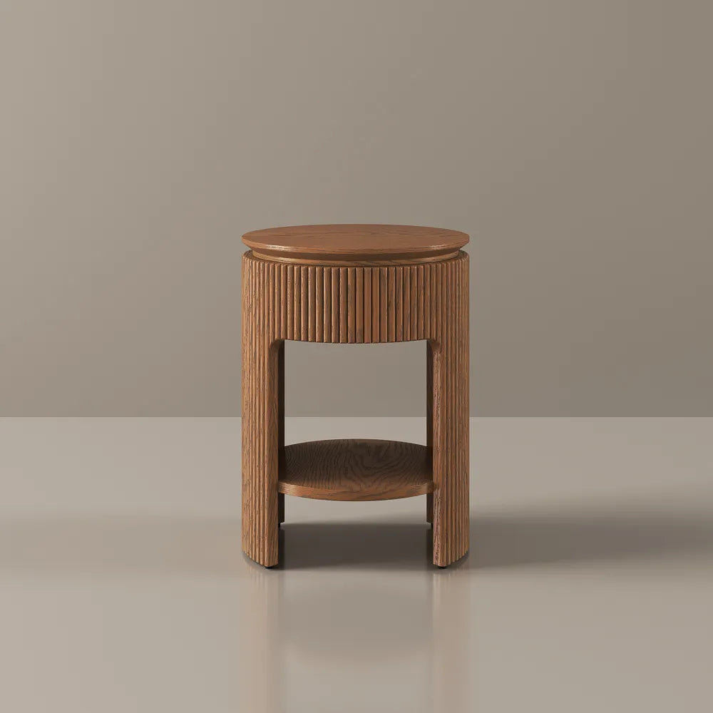 Silva-18" Mid-Century Modern Storage Side Table