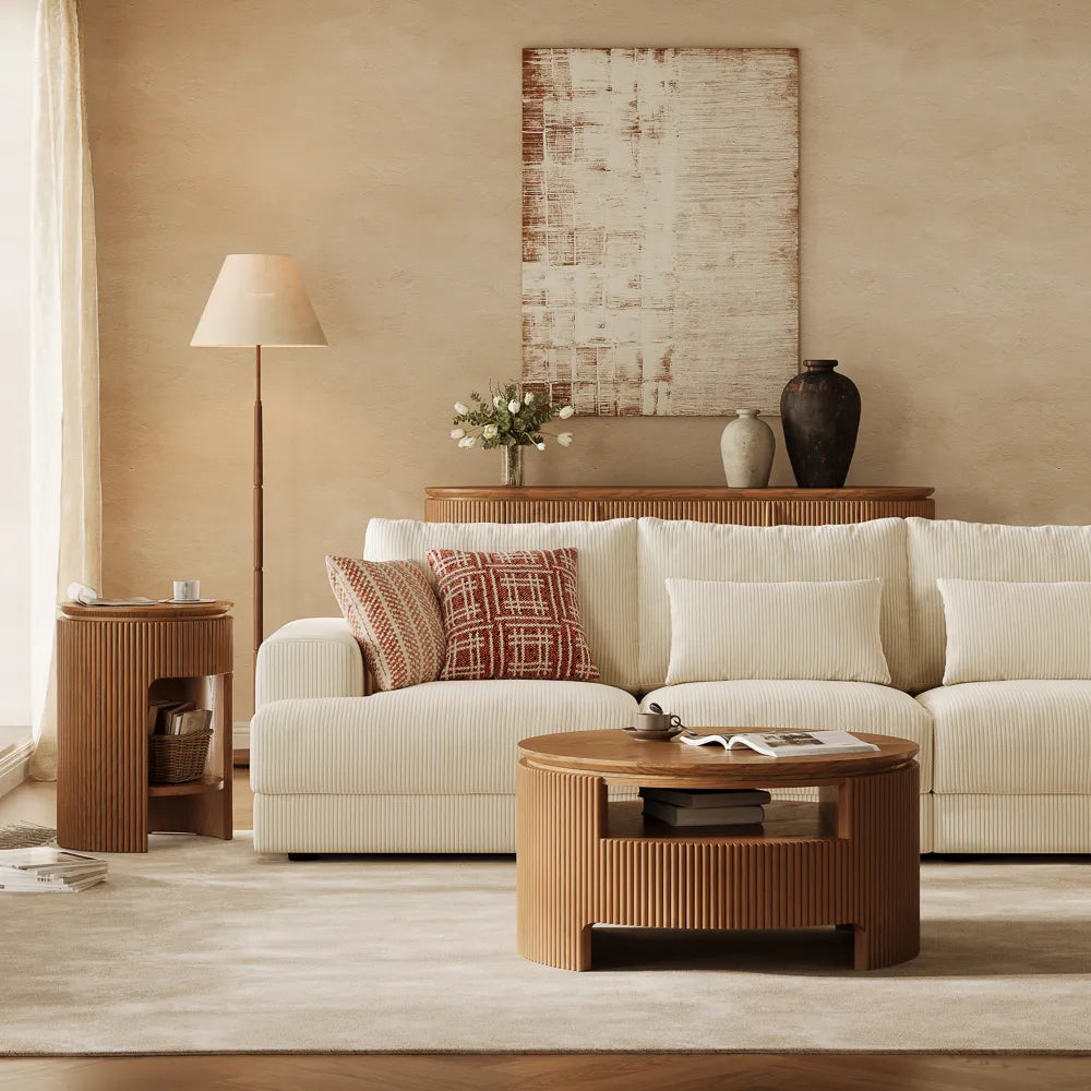 Silva-18" Mid-Century Modern Storage Side Table