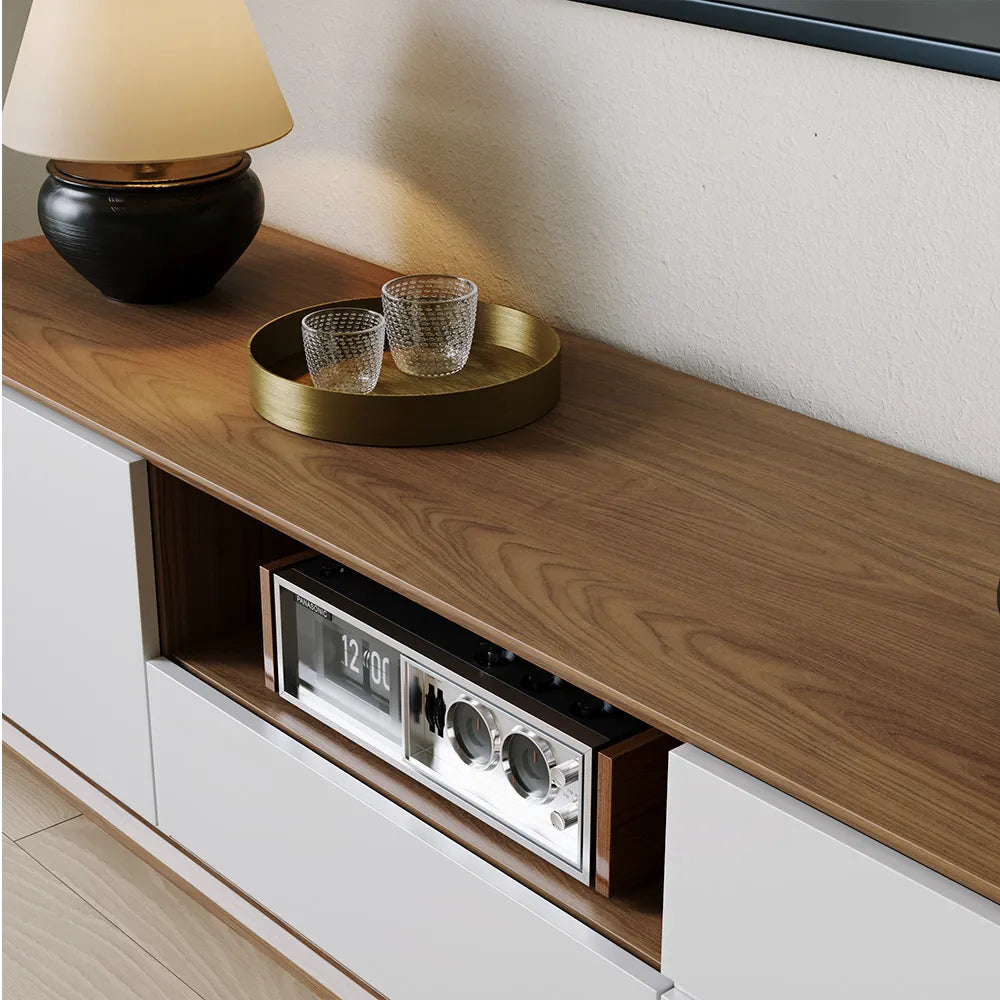 Modern Wood White TV Stand